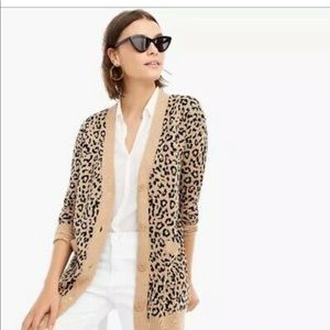 J. Crew Leopard Jacquard Cardigan
